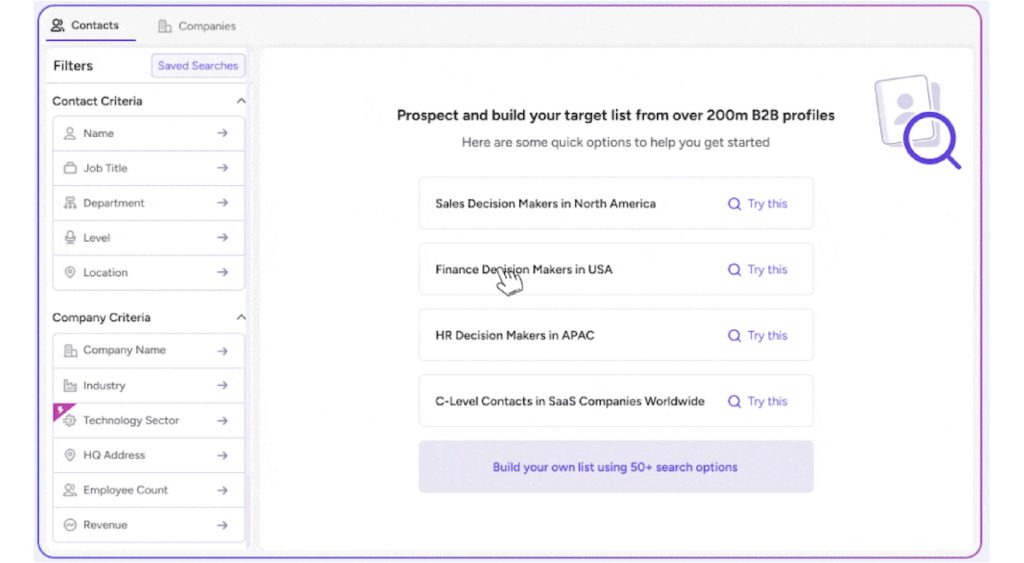 Dashboard of Adapt.io | RocketReach Alternatives
