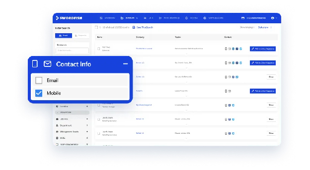 Swordfish.AI Dashboard | Lusha Alternatives