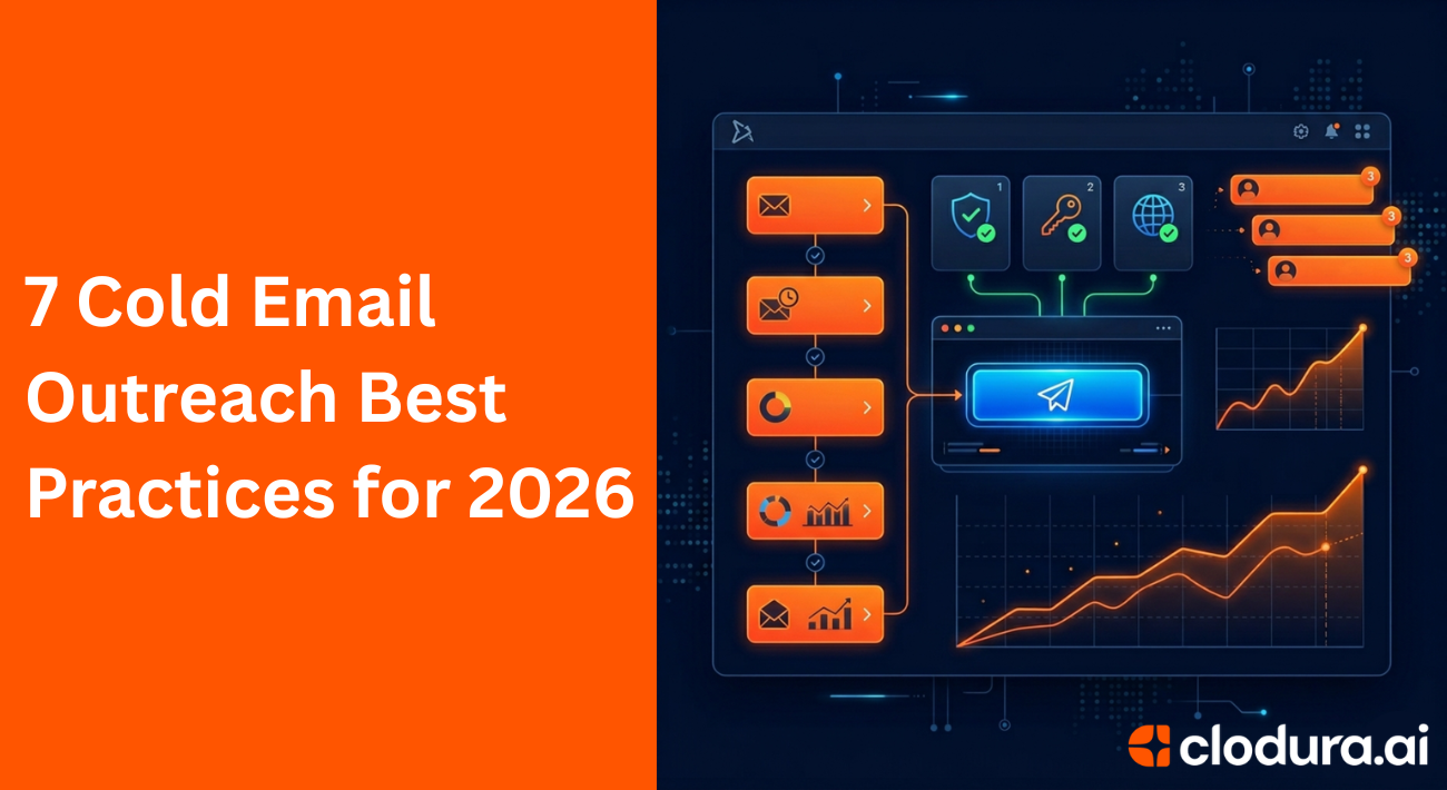 Cold email outreach best practices dashboard showing reply rate metrics and domain authentication status